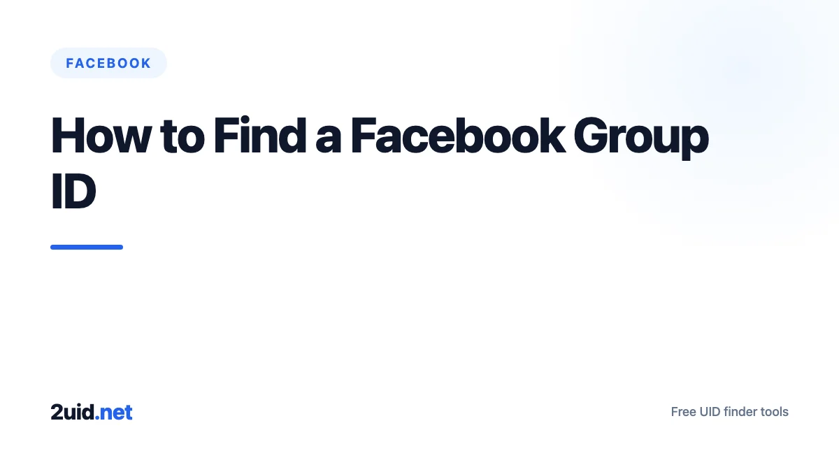 How to Find a Facebook Group ID