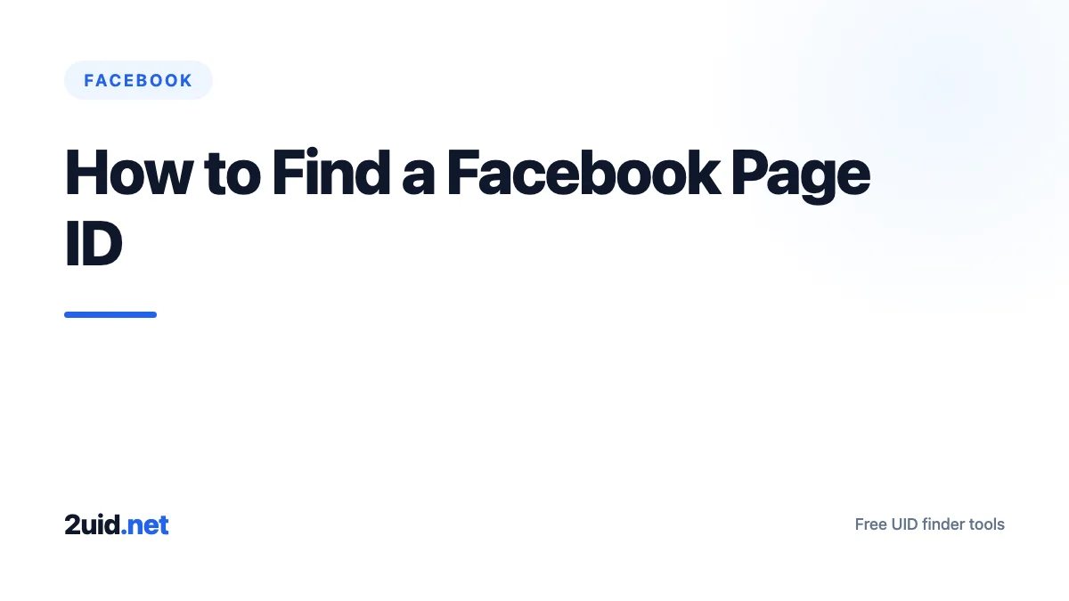 How to Find a Facebook Page ID
