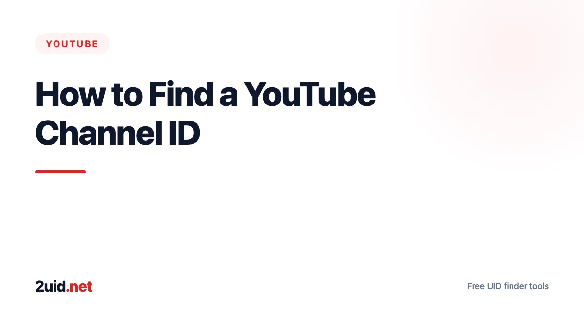 How to Find a YouTube Channel ID