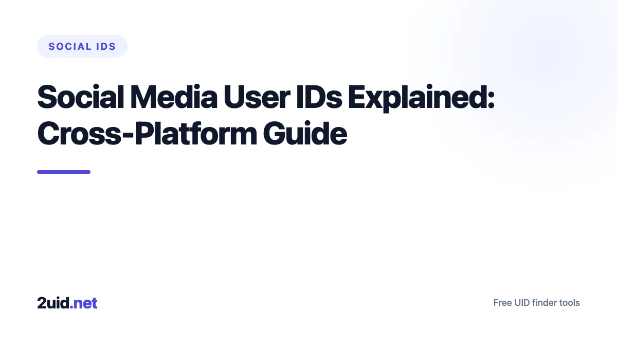 Social Media User IDs Explained: Cross-Platform Guide