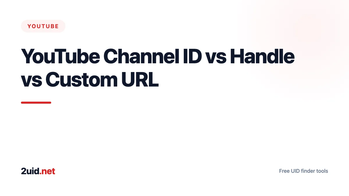 YouTube Channel ID vs Handle vs Custom URL